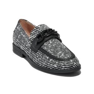 Cole Haan Womens 7B Stassi Chain Loafer in Black White NEW